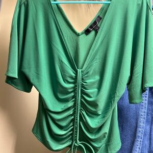 WHBM NWT emerald green top